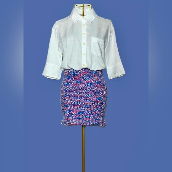 NWT English Factory Colorful, Shimmery, Texturized Mini Skirt, Elastic Waist, XS - Picture 4 of 8